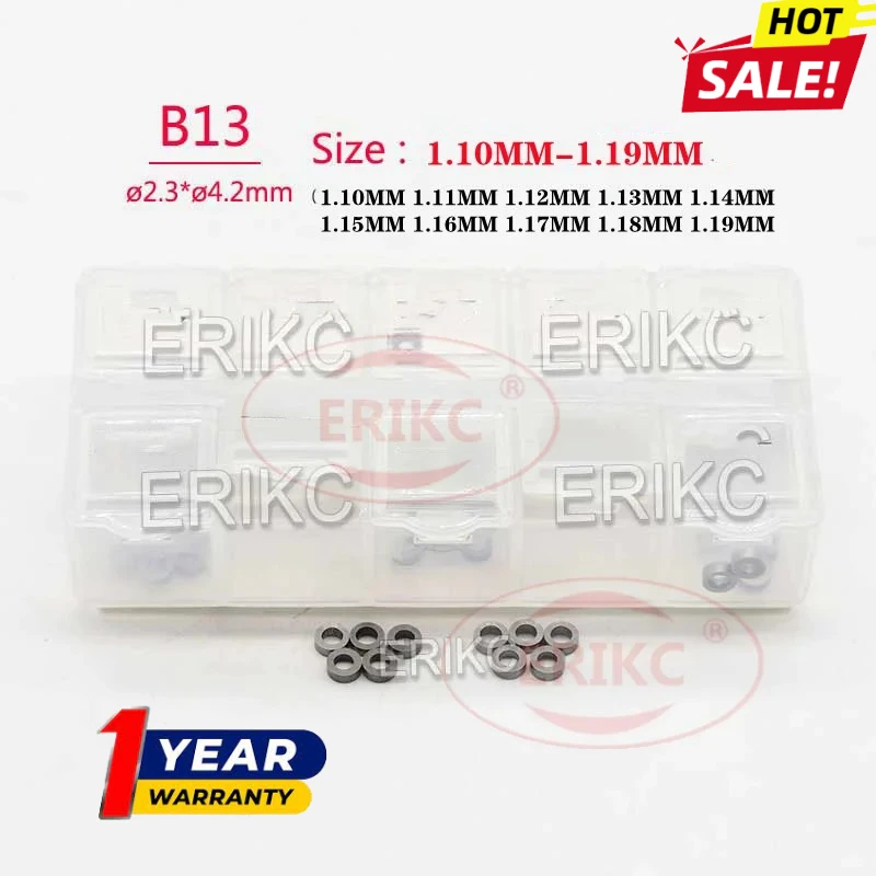 

B13 Регулировочные прокладки форсунки топливной форсунки Размер 1,10 мм-1,19 мм Уплотнительное стальное кольцо шайбы форсунки дизельного топлива