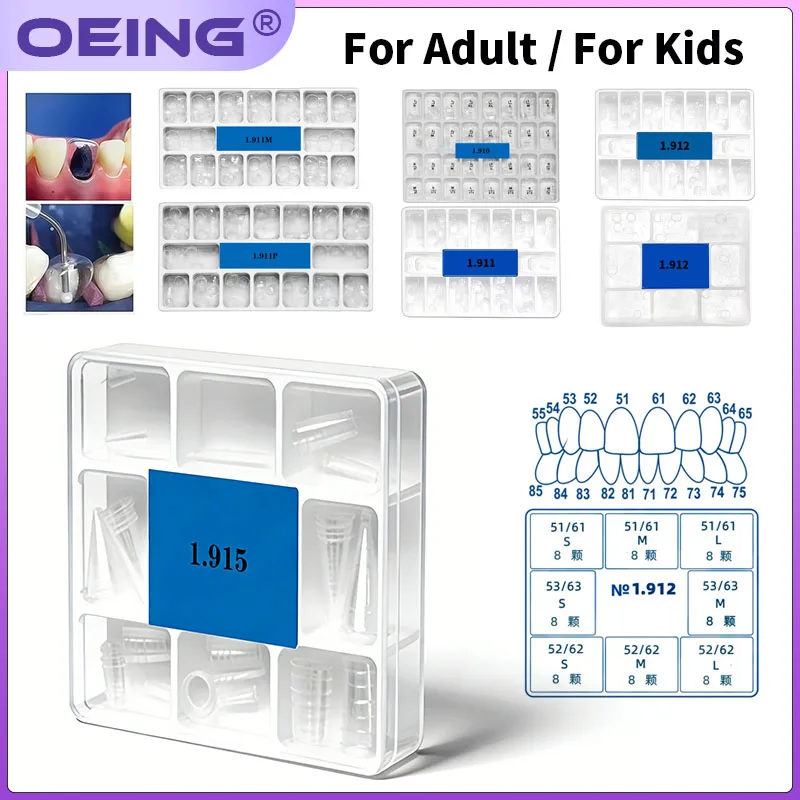 

1Box Transparent Temporary Crowns for Deciduous Teeth | Transparent Aesthetic Crowns for Dental Restoration | Dental Supplies