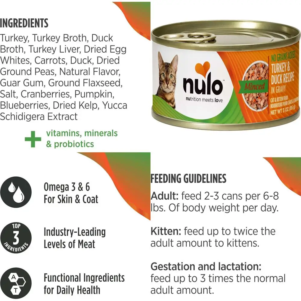 

Grain-Free Turkey & Duck Wet Canned Cat Food, 3 oz (24 Pack)
