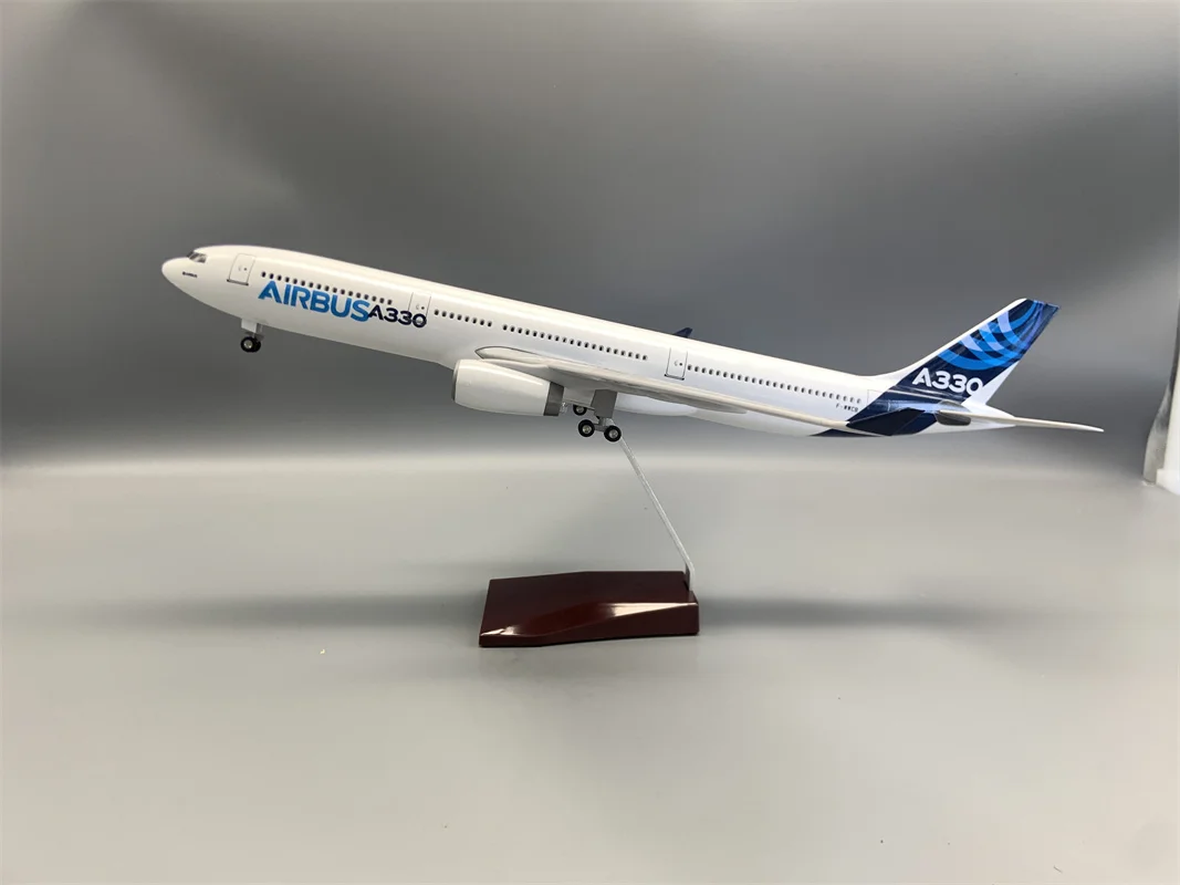 

47CM Airplane Model A330-300 Prototype Airlines Resin Miniature plane toy W Landing Gear Wheels Light(Touch or Sound Control)