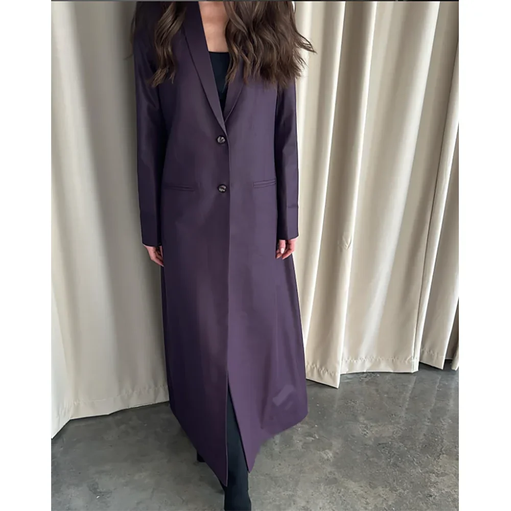 Daily Comfort Women Long Jacket Single Breasted Female Daily Coat Formal Ankle Length Dress عبايات نسائيه سعودية