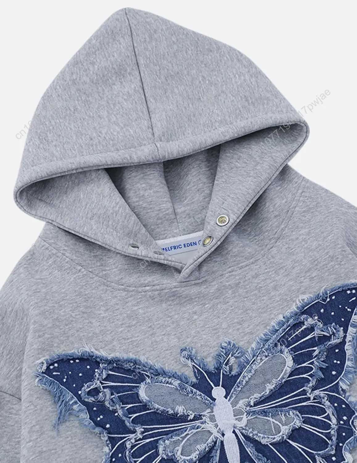Aelfric Eden толстовки джинсовая толстовка с бабочкой повседневные мешковатые пуловеры с капюшоном уличная одежда унисекс