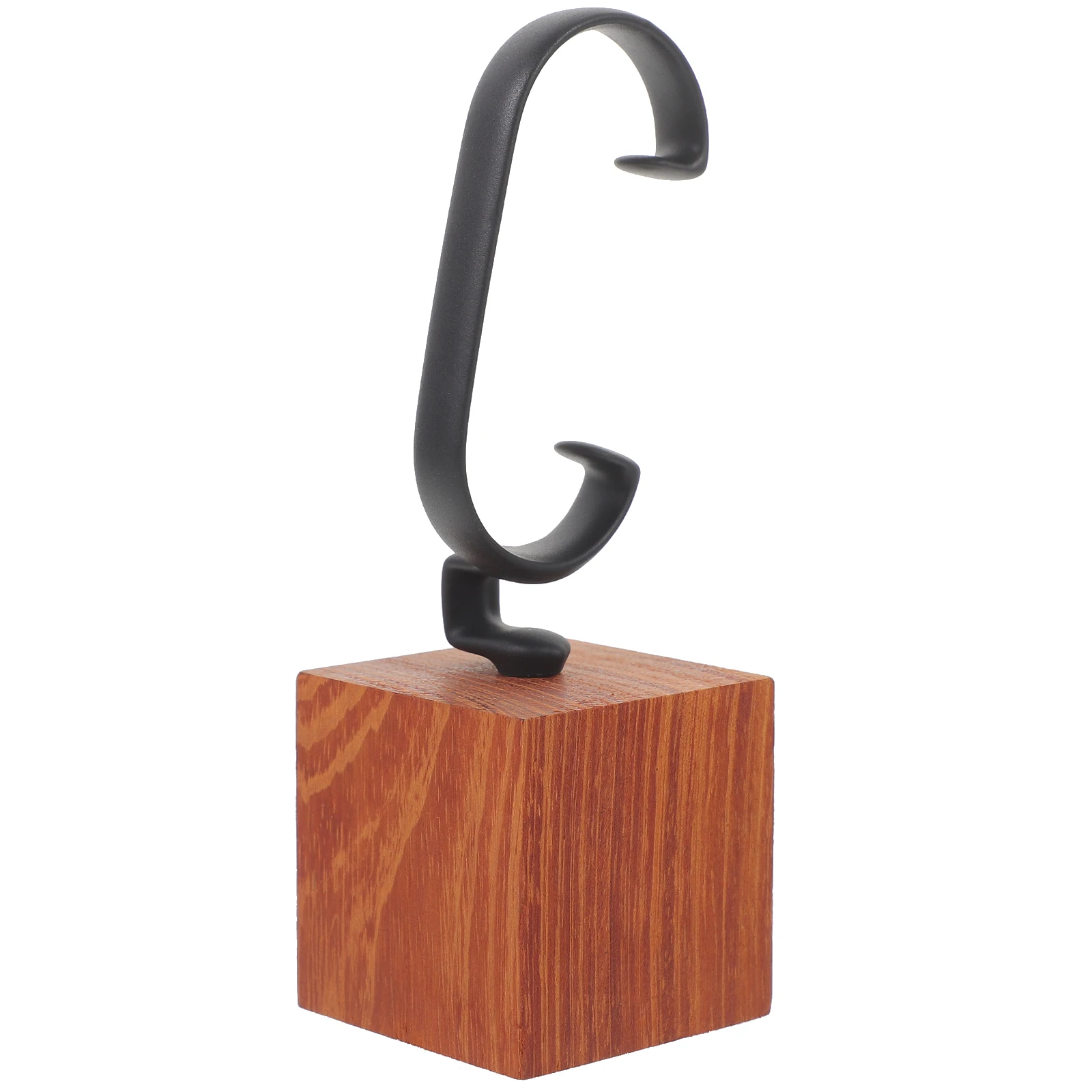 

Stylish Wrist Display Holder Wood Base Plastic Coated C Ring Space Saving Watch Storage Stand Durable Simple Design For Retail