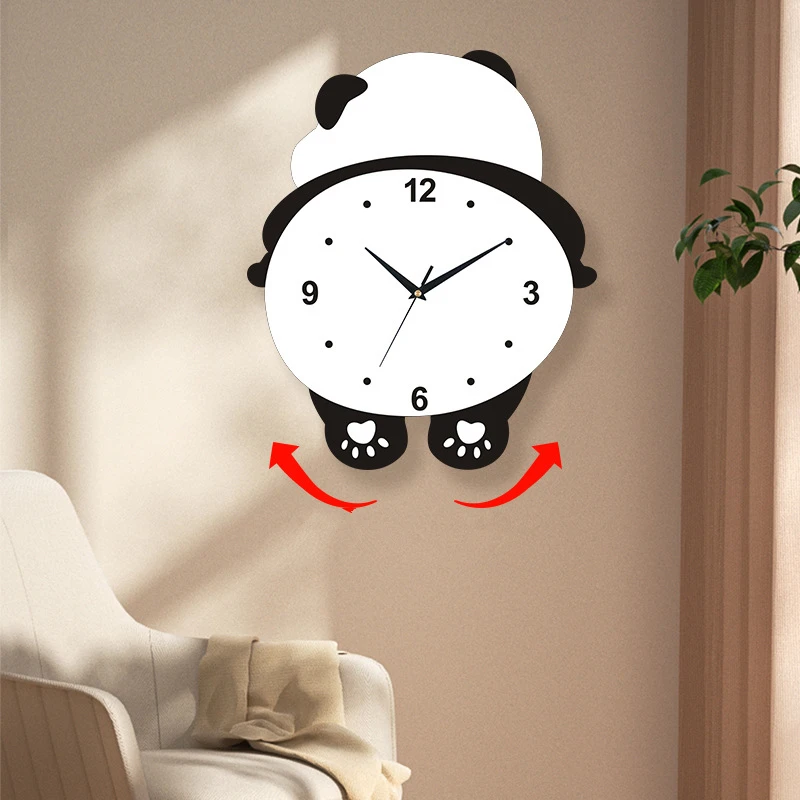 

Panda Wall Clock, silent, modern design, wall clock, living room, children's room, art wall decoration