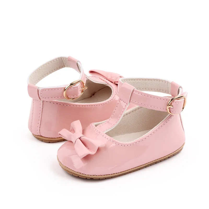 Baby Girls Shoes Rubber Soft Bottom Non-slip Spring Autumn New Butterfly Knot Fashion Newborns Crib First Walkers Princess Shoes