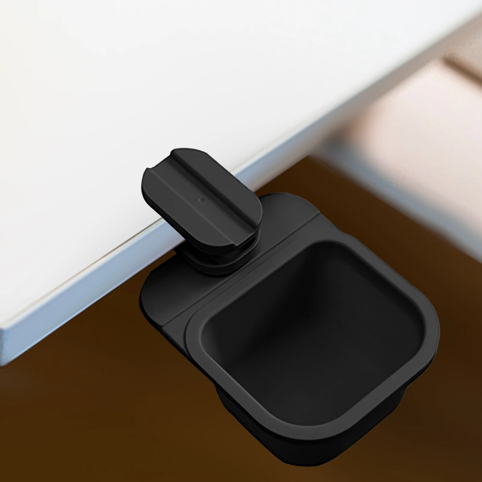 

Rotary Trash Bin Clip On Waste Can Black Clamping Style Table Sundry Box Storage Organizer Rotatable Garbage Holder Desk
