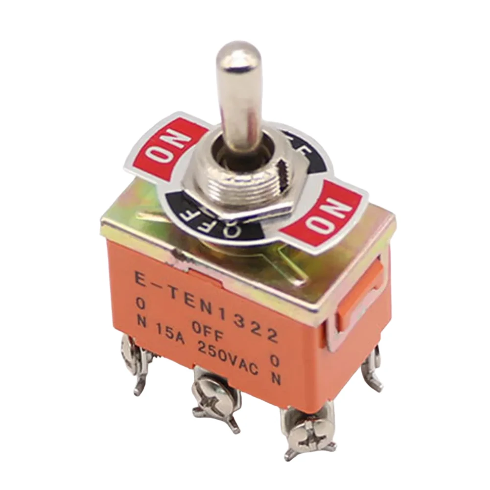 Power Control 12mm Hole Size 6 Pin Switch 3 Position Toggle Switch Appliance 3 Position Switch 15A Rated Current