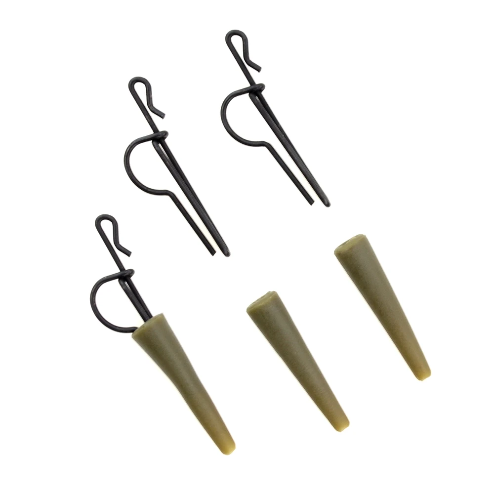 10set Carp Fishing Safety Lead Clips Quick Change Clips Swivel Snap Fishing Terminal Tackle