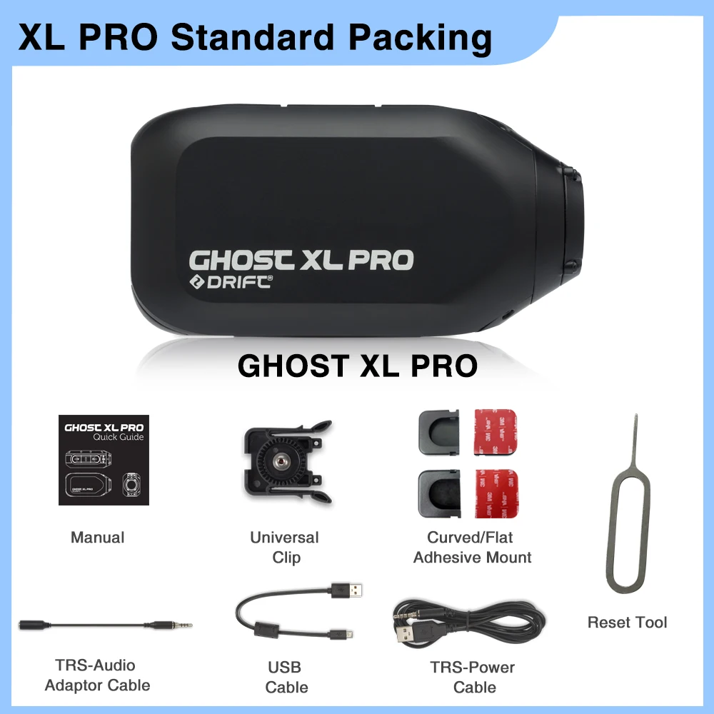 Drift Ghost XL Pro 4K HD Sportactiecamera WiFi IPX7 Waterdicht Draaibare lens Dashcam-modus EIS Fietshelm Motorfietsen