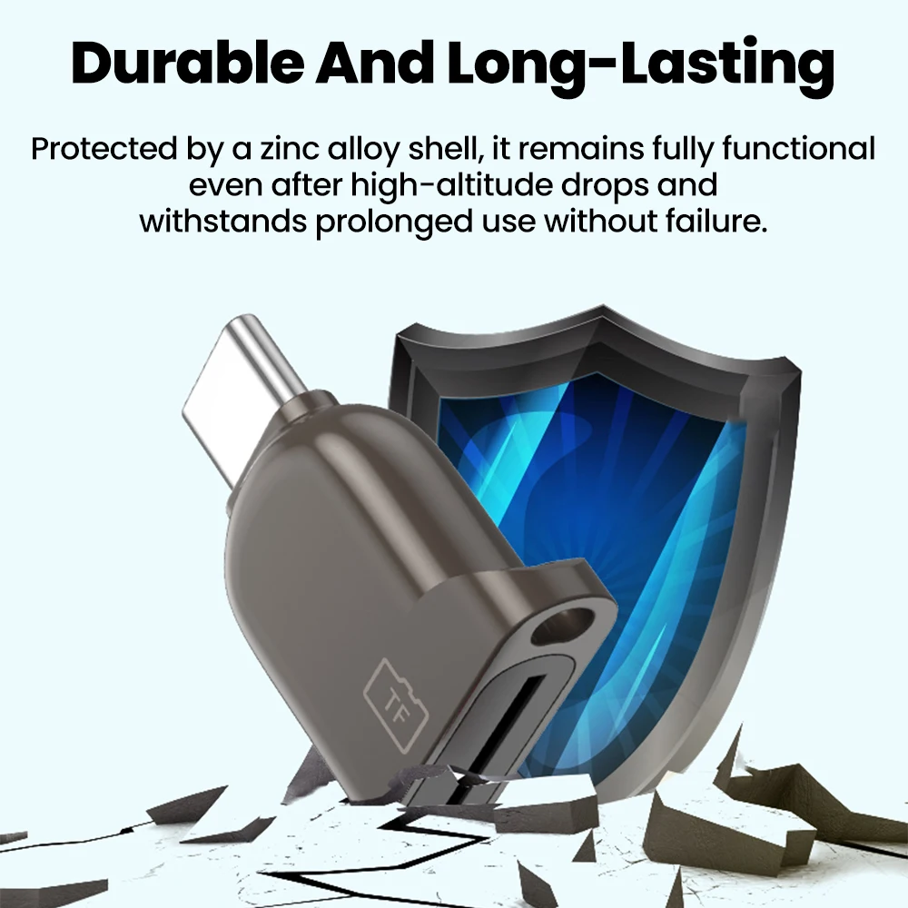 Typ-C 3.0 Mini-TF-Kartenleser, externer Speicher, schwarzer Stretch für Memory Stick USB C 3.0 für iPhone 17/16 Mini-TF-Kartenleser