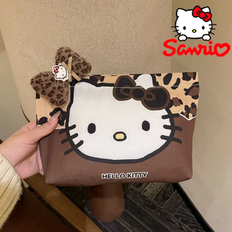 Sanrio Hello Kitty Woman's Bag Cartoon Fashion Girls Tote Bag Portable Mini Travel Cosmetic Storage Bags Girls Birthday Gifts