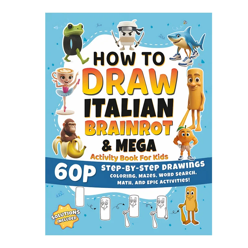 Italian Brainrot Coloring Book - Funny Italian Meme Animals & Internet Humor Art,High-Quality Paper, Smooth Texture