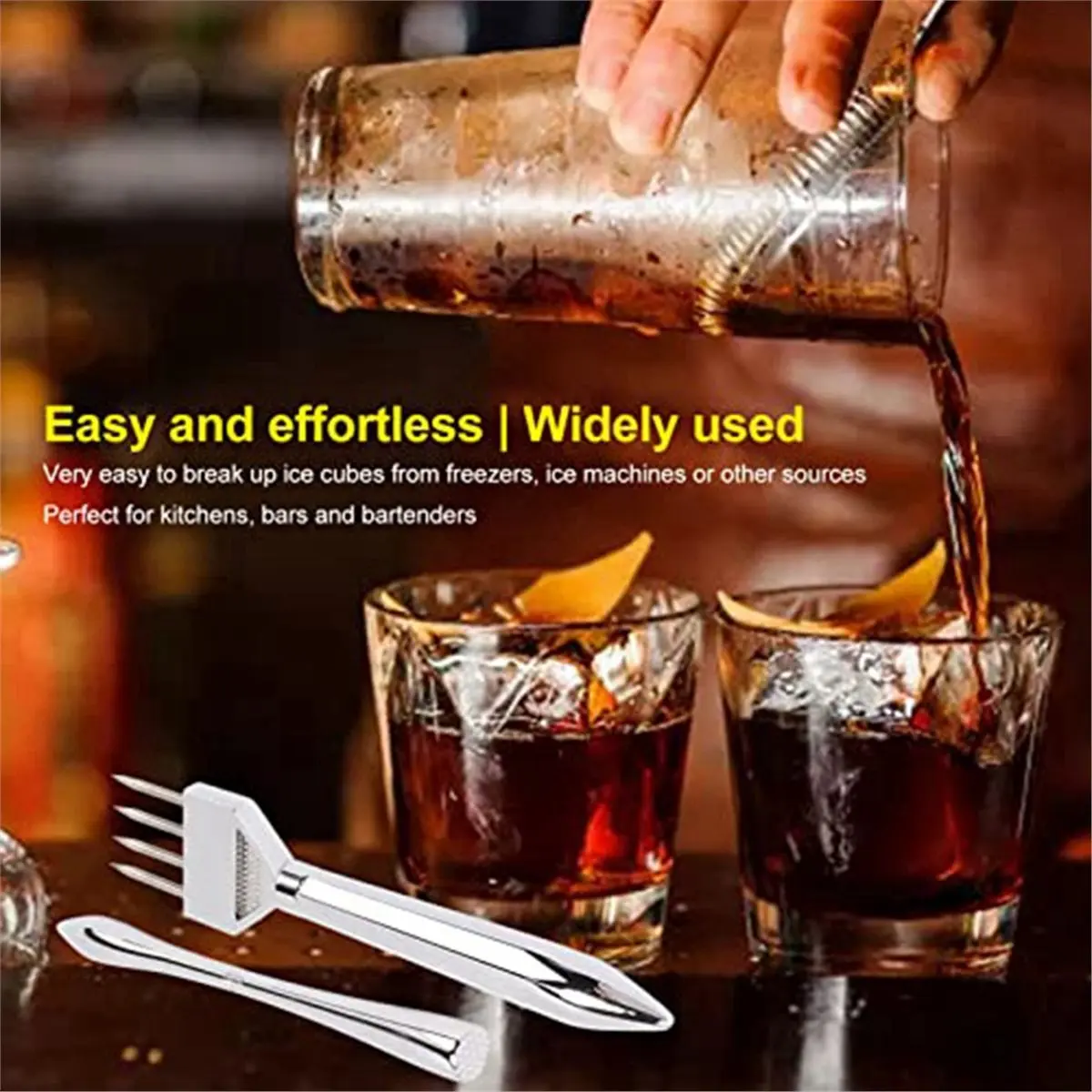 

Измельчитель льда, трехголовый конус, дробилка льда для бара, ледяной шарик для виски, трезубец, разбиватель льда для бара