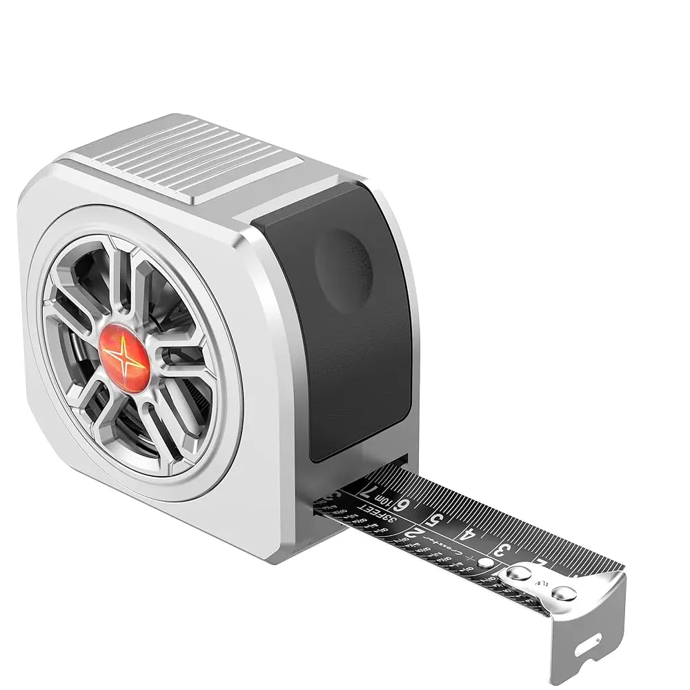 

Free Shipping-Self-Locking Tape Measure 25FT - Stainless Steel with Fractional Scale | Waterproof, Hollow Design & Belt Clip | f