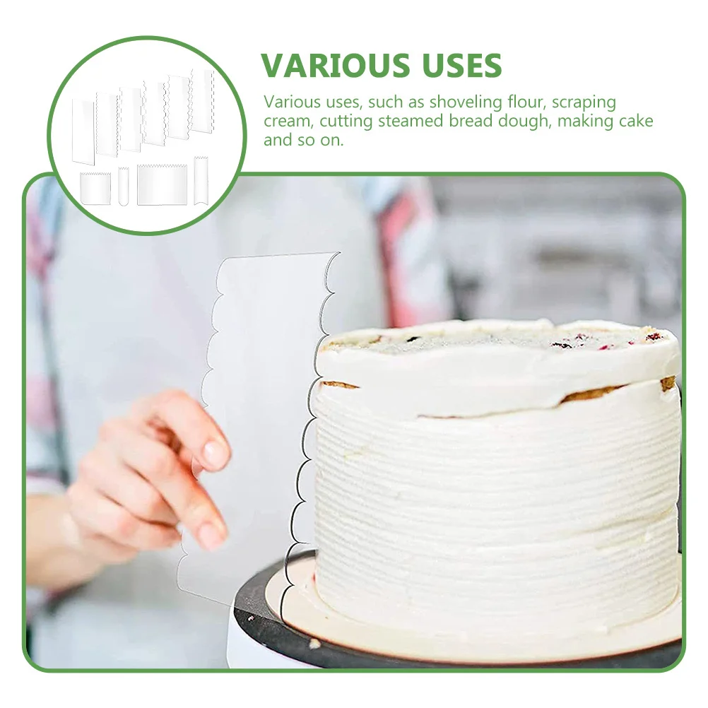 

10 шт. акриловые скребки для торта премиум-класса, кухонные инструменты для выпечки, крем, декоративные скребки для изготовления торта, домашняя выпечка, соскабливание