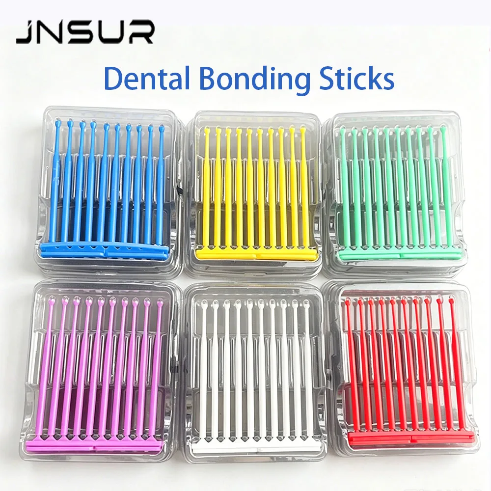 JNSUR 10Pcs/Plate Multi-color Dental Bonding Sticks for Veneers Crowns Inlays Dentist Supply