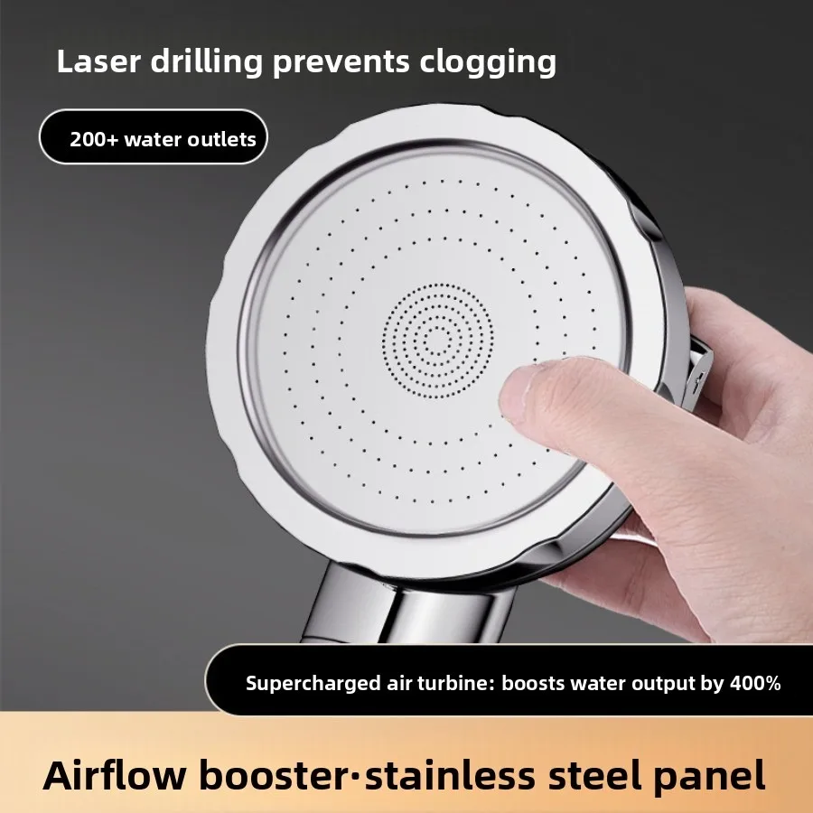 Adjustable handheld shower head with 3 spray modes and on/off pause function for water-saving shower nozzles image 3