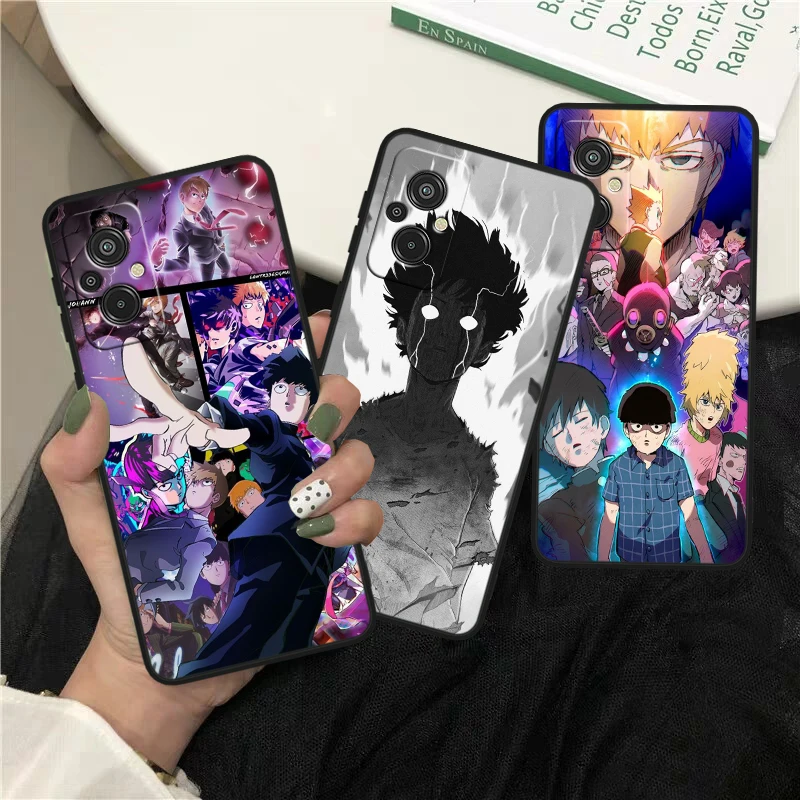 

Japanese Anime Mob Psycho 100 For Xiaomi Redmi K60 12C 12 11A A1 11 10C 10X 9T 9C 9AT 8A Pro Silicone Black Phone Case