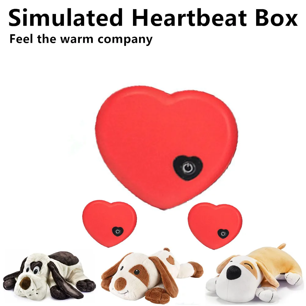 

Simulated Heartbeat Box for Puppy Toy Heartbeat Behavioral Training Dog Plush Pet Comfortable Snuggle Anxiety Relief Sleep Aid