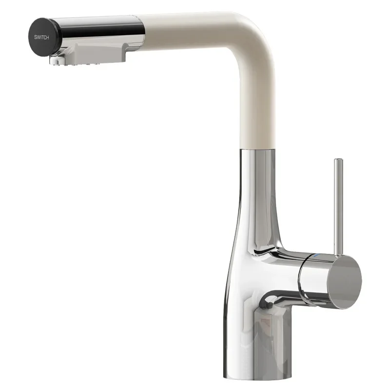 Pull-out dishwashing basin hot and cold faucet universal rotating kitchen splash-proof water artifact
