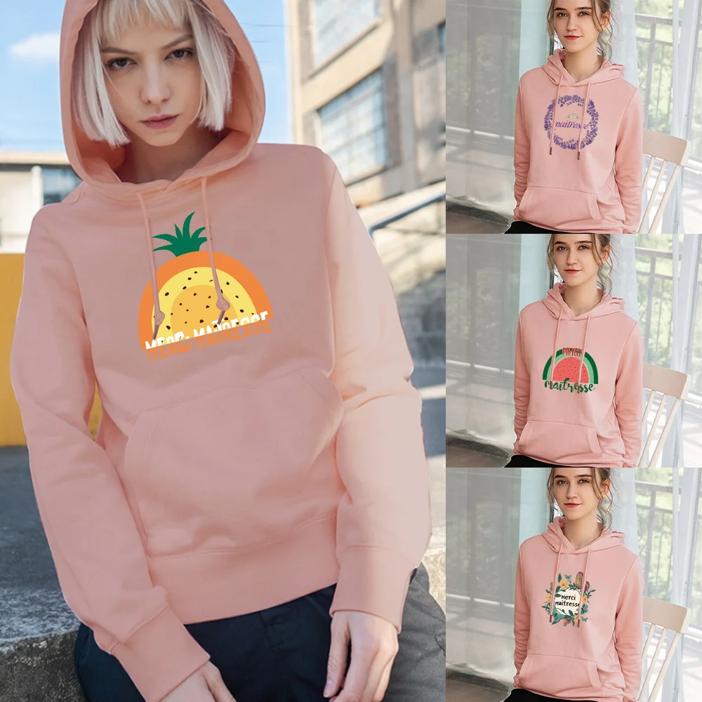 

Streetwear Hoodies Fashion Women Spring Casual Pocket Clothes Female Pink Sweatshirts Autumn Print Unisex Long Sleeve Pullover