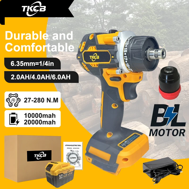 TKCB-18v 2in1 Lithium Drill Electric Screwdriver Multi-Function Power Tool 45nm Torque Brushless Motor Practical Screw Driver