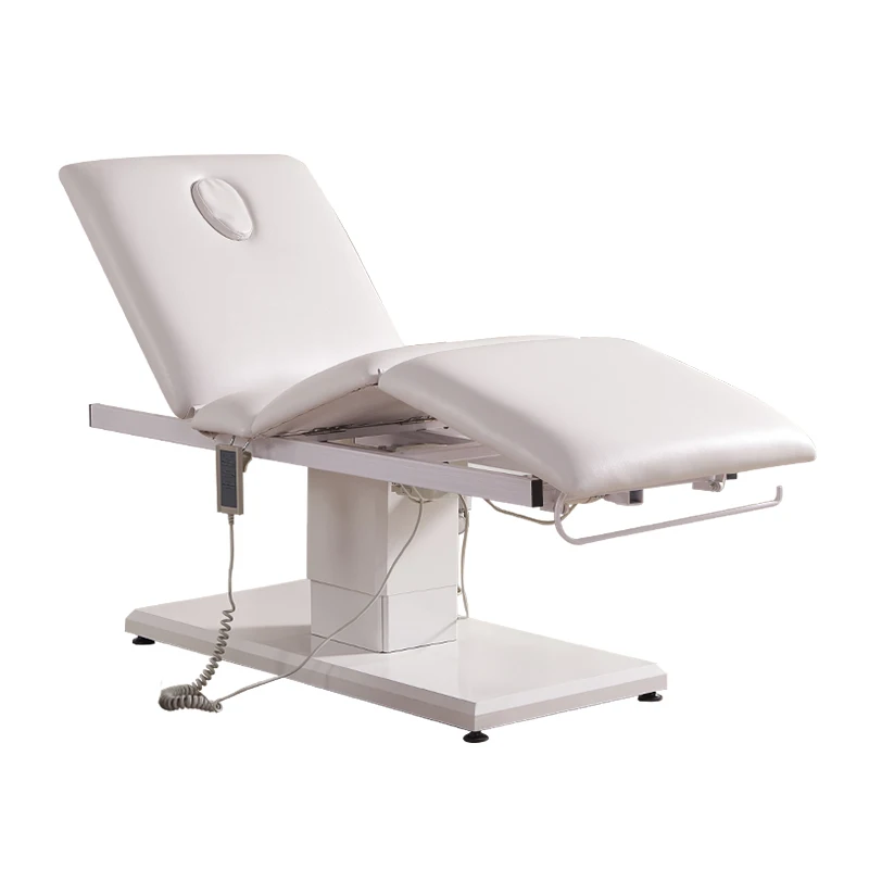 Mesa De Massagem Elétrica De Couro Facial, Mobiliário De Salão, Cama De Beleza Moderna, Spa De Luxo, Base Branca Preta, CE Lash, 3, 4 Motores