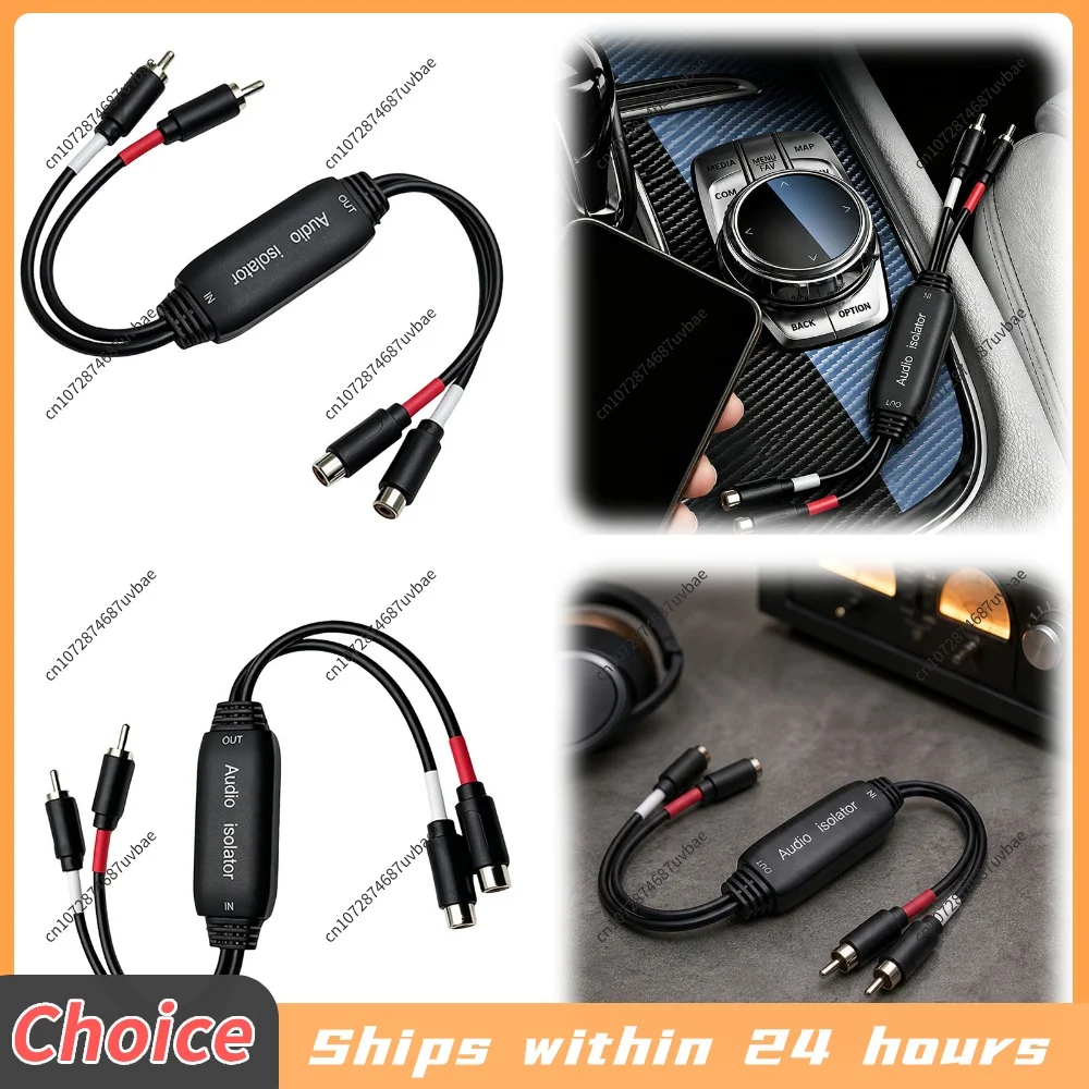 2 Channel Ground Filter Noise Isolator RCA Connectors Audio Hum Eliminator Plug and Play for Home Cars Retro Using