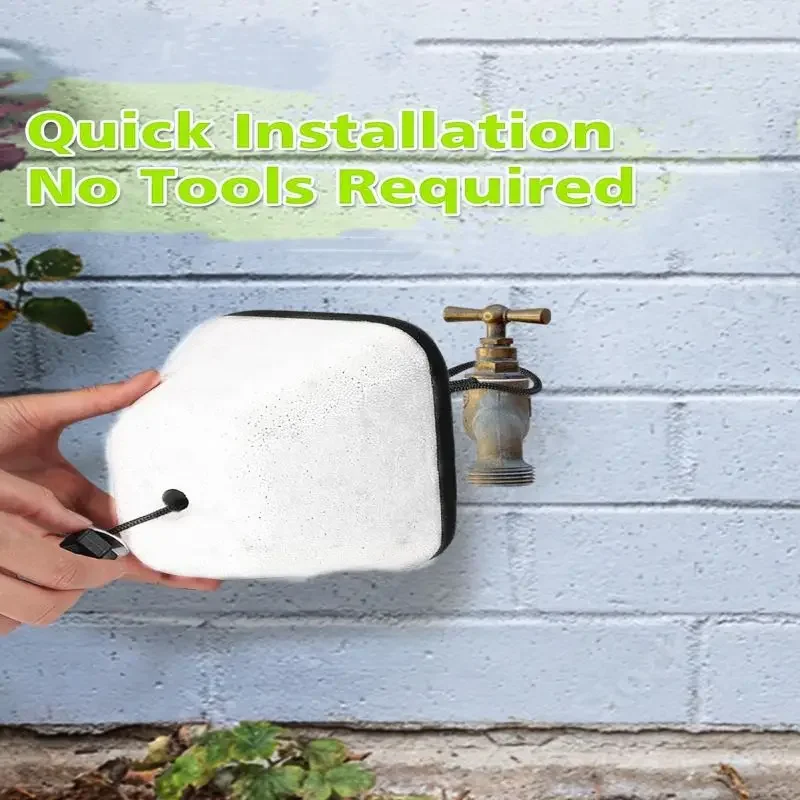 Outdoor Faucet Cover for Winter Self Sealing Thermal Insulation Foam Reusable Fastening Ring Tap Protection From Freezing