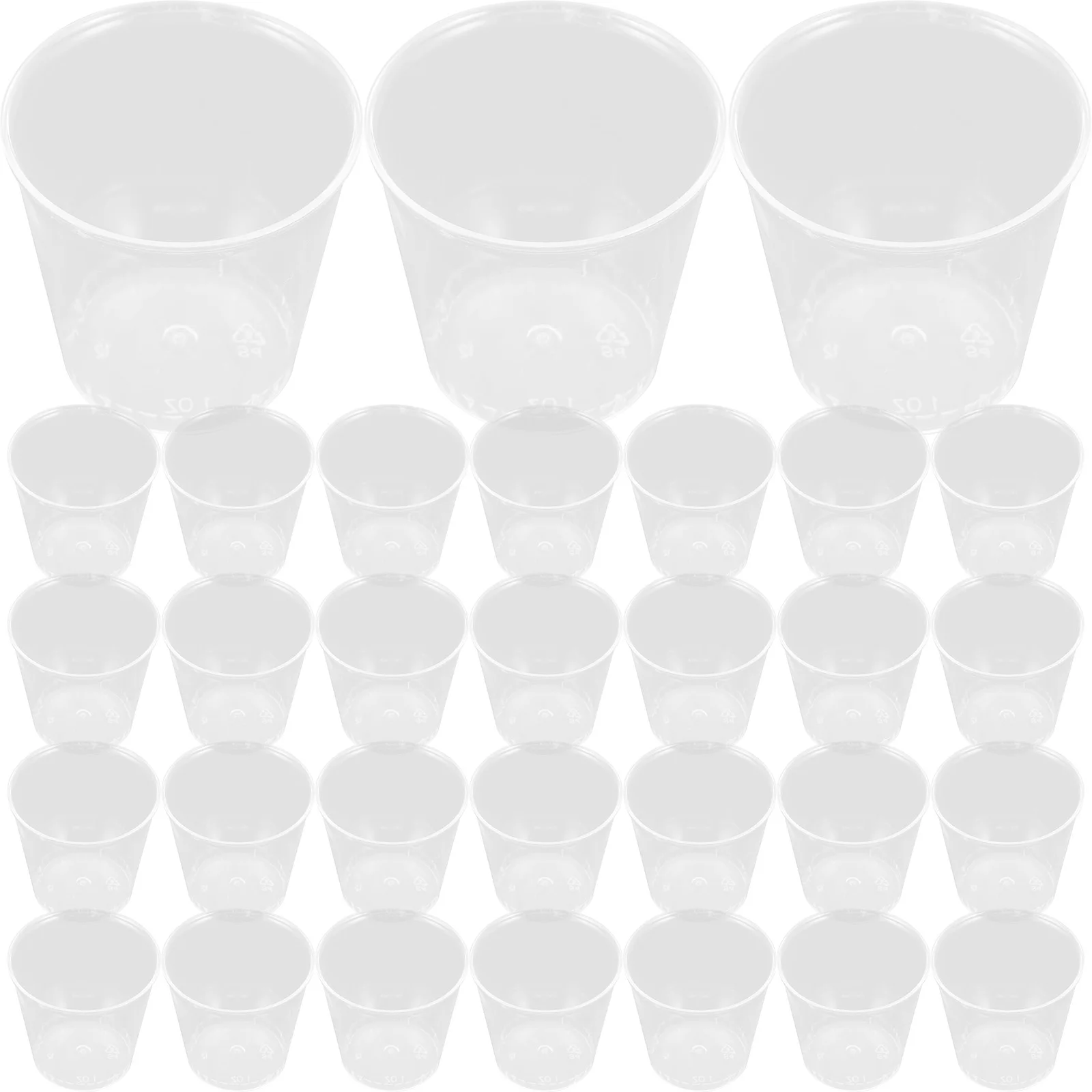 

100Pcs Transparent Mini Plastic Disposable Cups Clear Tasting Sample Sauce Snack Coffee Tea Water Portion Cups