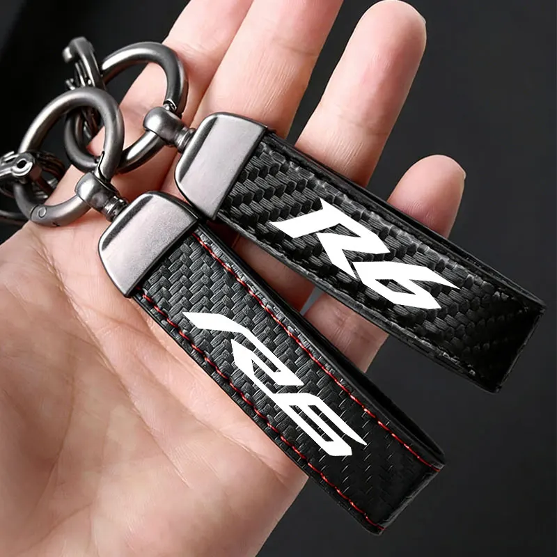 Motorcycle Accessories For yamaha YZF R6 2016 2017 2018 2019 2020 YZFR6 YZF-R6 High-Grade Leather Keychain Holder Keyring