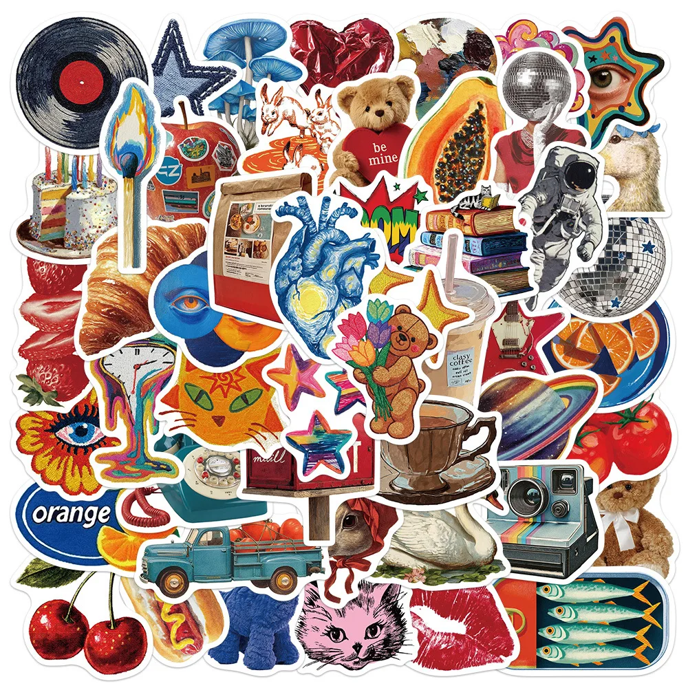 50/100PCS Vintage Y2K Graffiti Sticker Decorative Phone Refr
