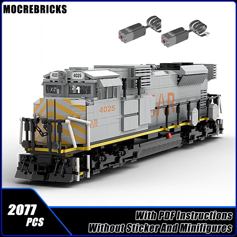 

MOC-142645 Railways SAR SD70ACS Diesel-electric Trains Locomotive With Motor DIY Building Blocks Model Creative Bricks Toys Gift