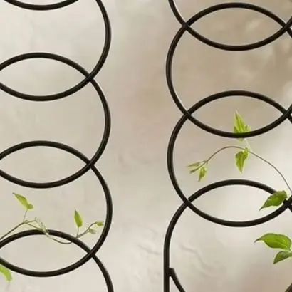 Two 18 Inch Metal Plant Trellises for Indoor For Climbing Plants Includes 20 Green Tie Straps Garden Support Set