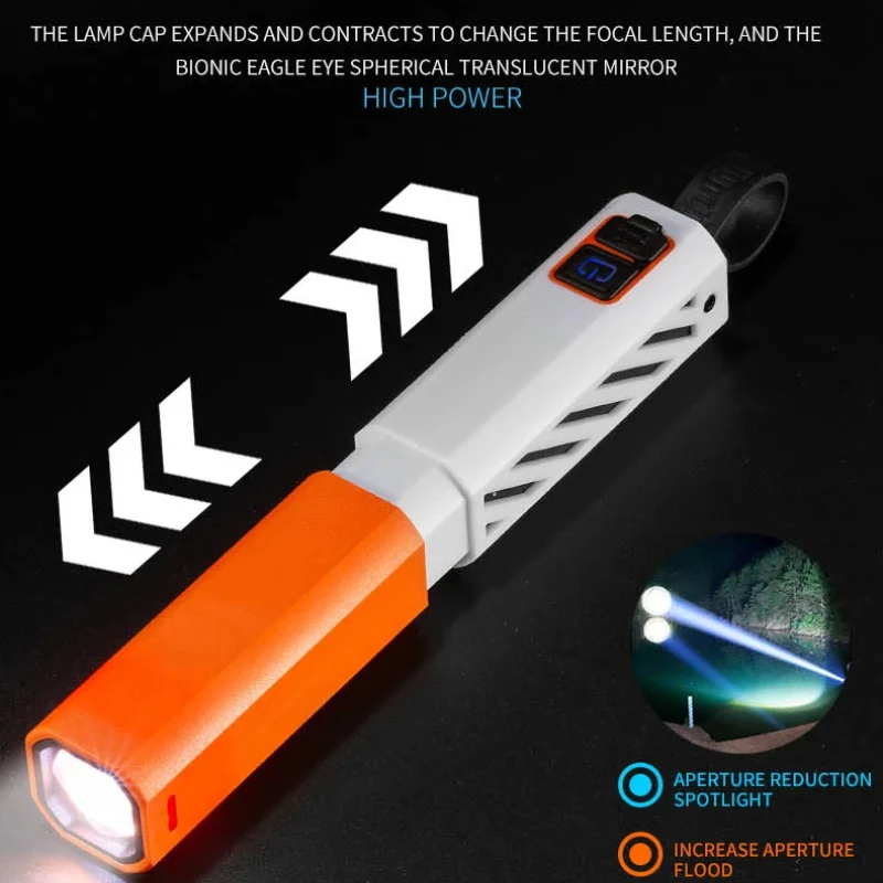 High Power Laser Zoom Flashlight 18650 battery USBC Rechargeable Portable Outdoor Camping Emergency Torch Waterproof Work Light