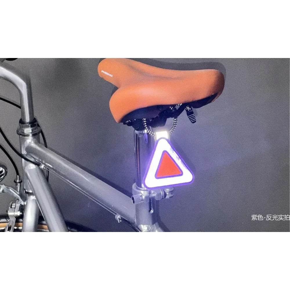 Sichtbarkeit bei Nachtfahrten Sicherheitswarn-Dreieck-Anhänger Multifunktionales Elastisches Reflektierendes Fahrrad-Dreieck-Schild Fahrradsattel – Detail 16