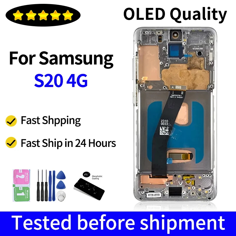 G980 G980F G980F/DS Premium Lcd For Samsung S20 Display Touch Screen Digitizer Panel Assembly For Samsung S20 4G LCD With Frame