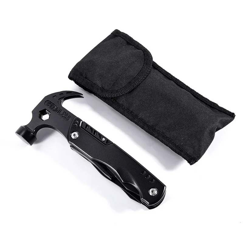 All Black Multi-function Claw Hammer Multi-function Pliers Multi-purpose Folding Tool Pliers Suitable for Camping DIY Best Gift