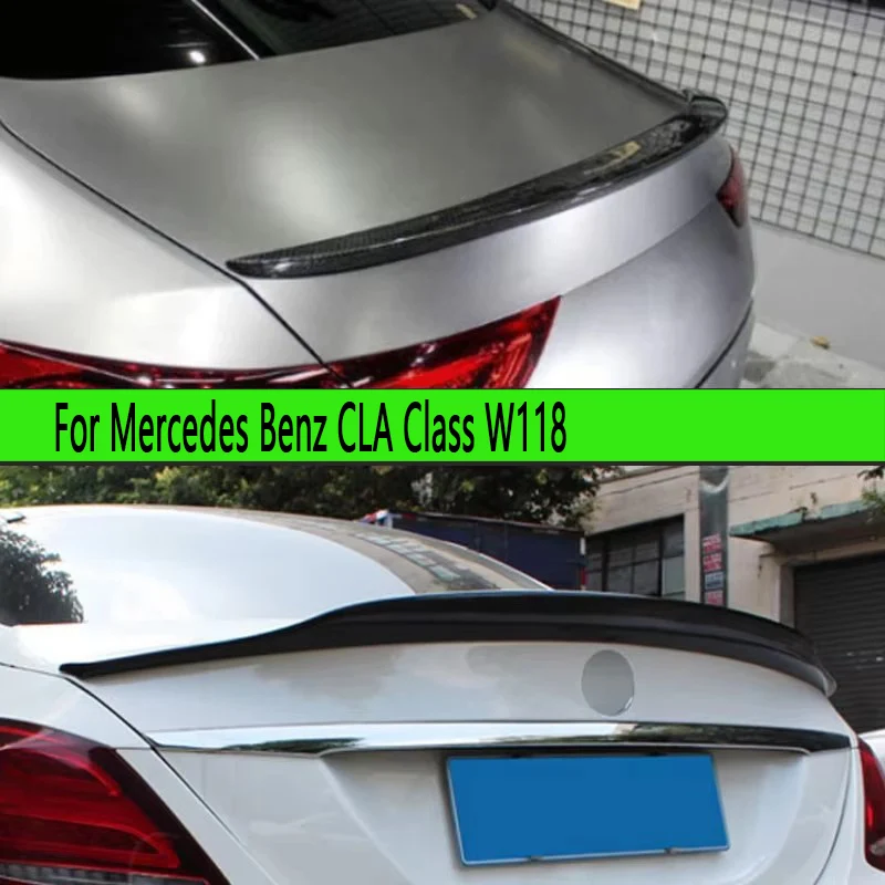 

For Mercedes Benz CLA Class W118 CLA260 200 Carbon Fiber Spoiler Shunt Rear Tail fins Duckbill Car Wing Retrofit the rear wing