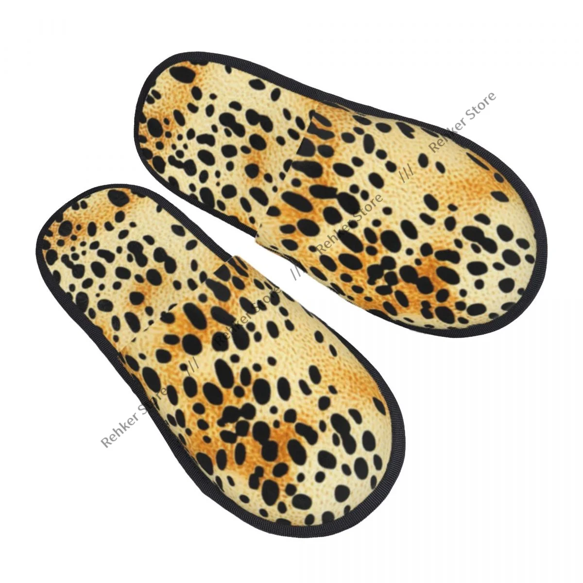 Home Slippers Indoor Bedroom Slipper Leopard Animal Skin Texture Flip Flops Autumn Winter Furry Plush Shoes