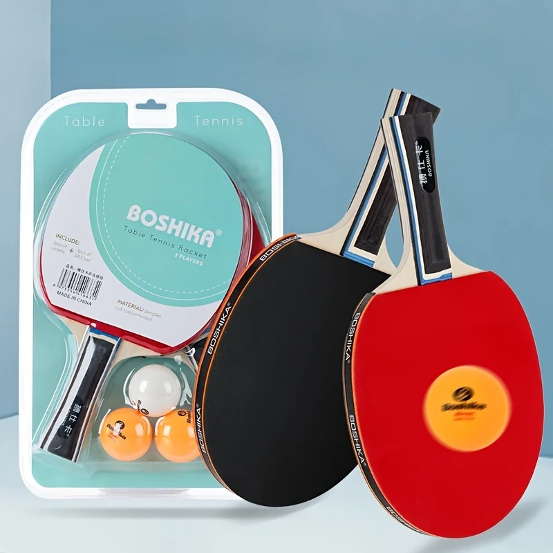 Bsk Table Tennis Racket Set Training Double-Sided Reverse Rubber Long Handle Table Tennis Racket