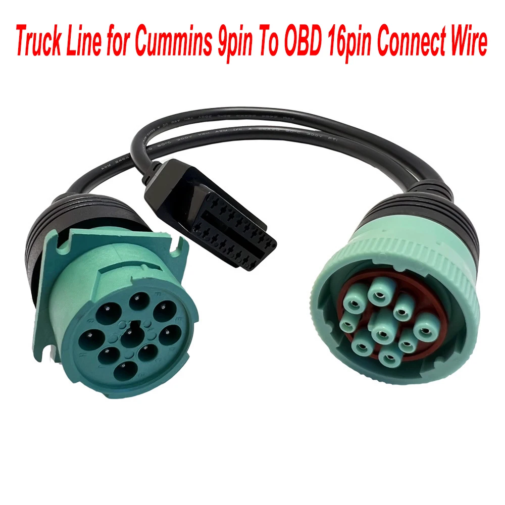 Truck Line for Cum-mins J1939 9-pin Male-to-female Three-way Cable J1708 for Deu-tsch 9-pin Truck-to-J1962 OBD Adapter Cable