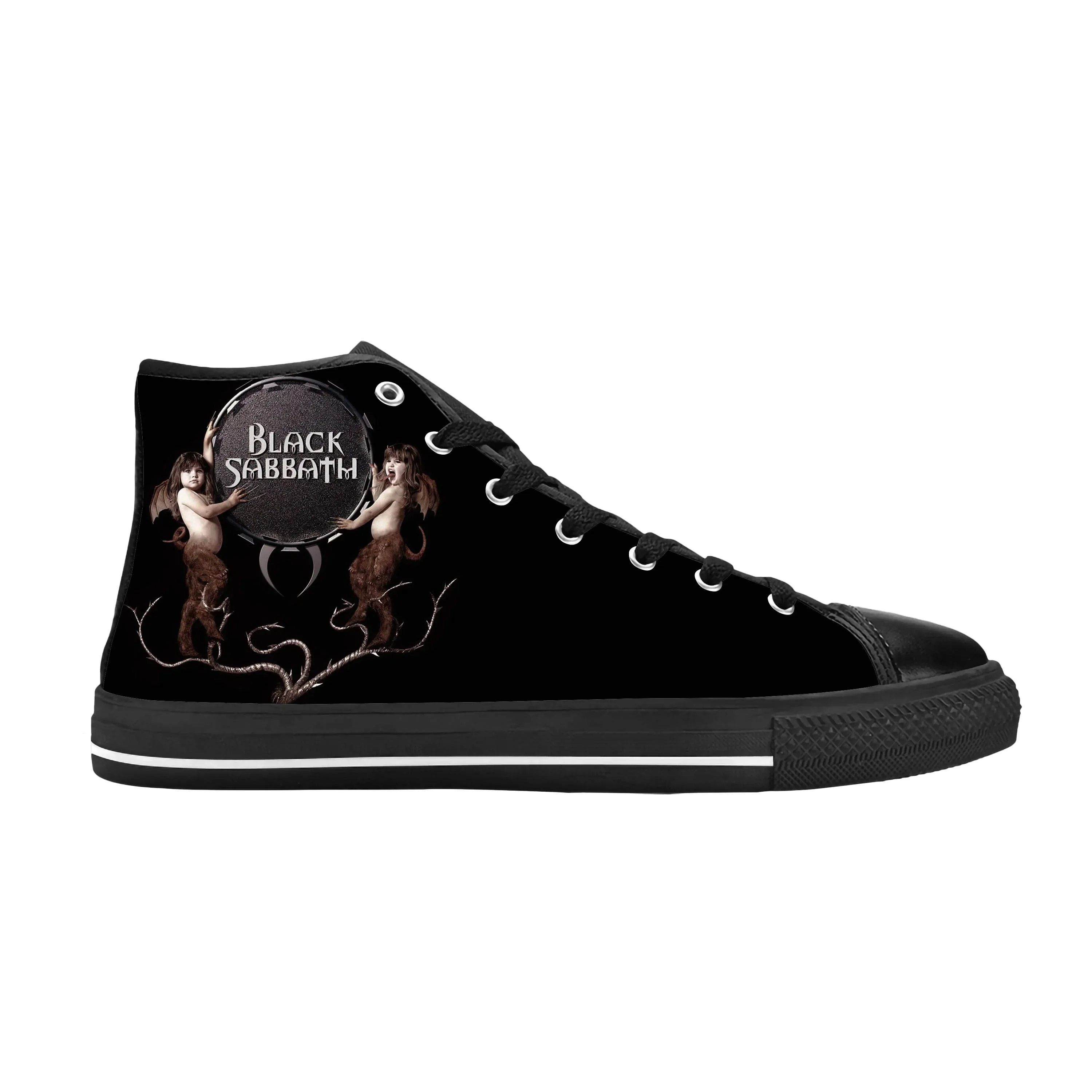 Sabbaths Heavy Metal Rock Band Sänger Musik schwarz lässig Stoff Schuhe High Top bequeme atmungsaktive 3D-Druck Männer Frauen Turnschuhe