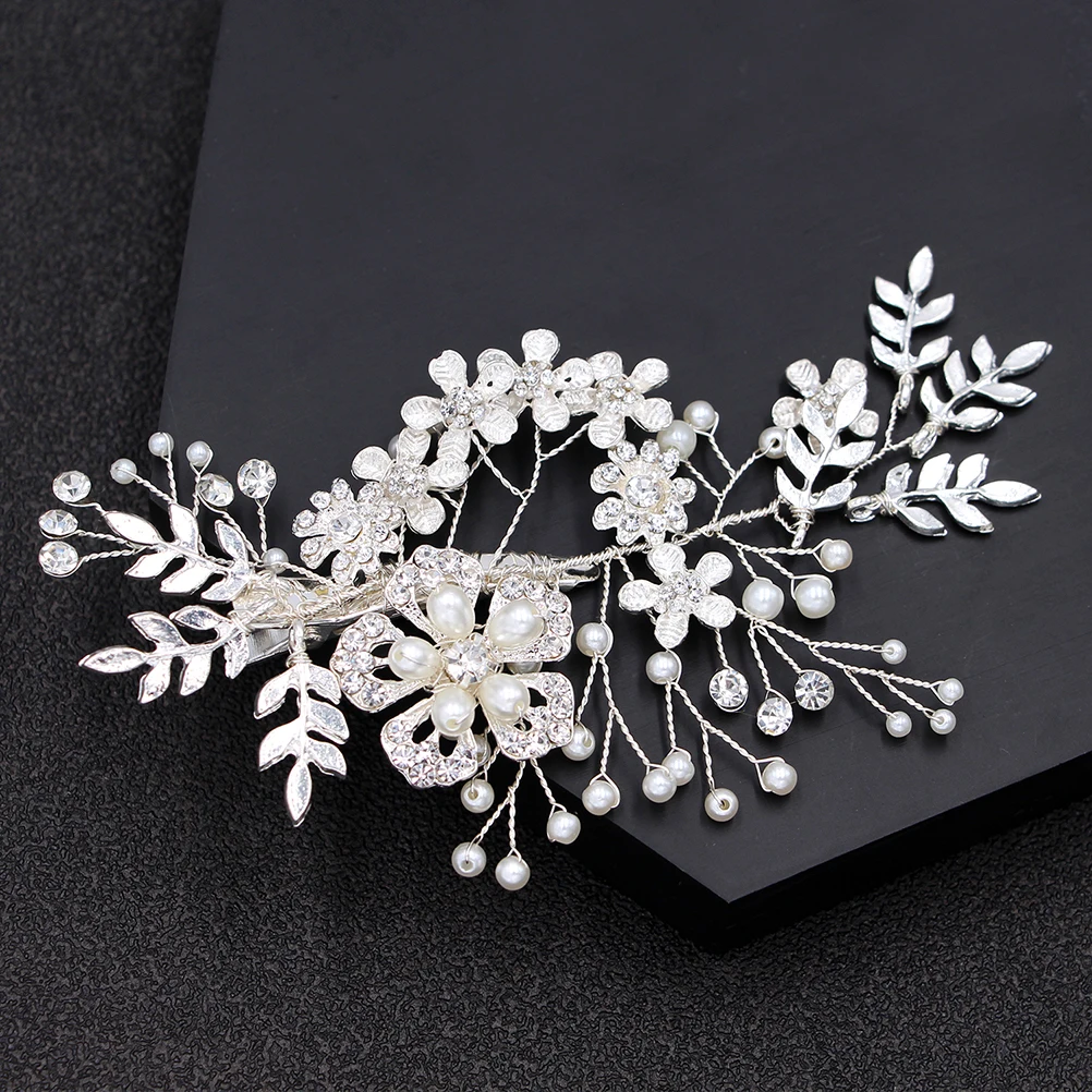 

Silver Hair Rhinestone Pearl Bridal Wedding Bridal Barrettes Barrettes for Bridesmaid Party Hairpins Fashion Accessory