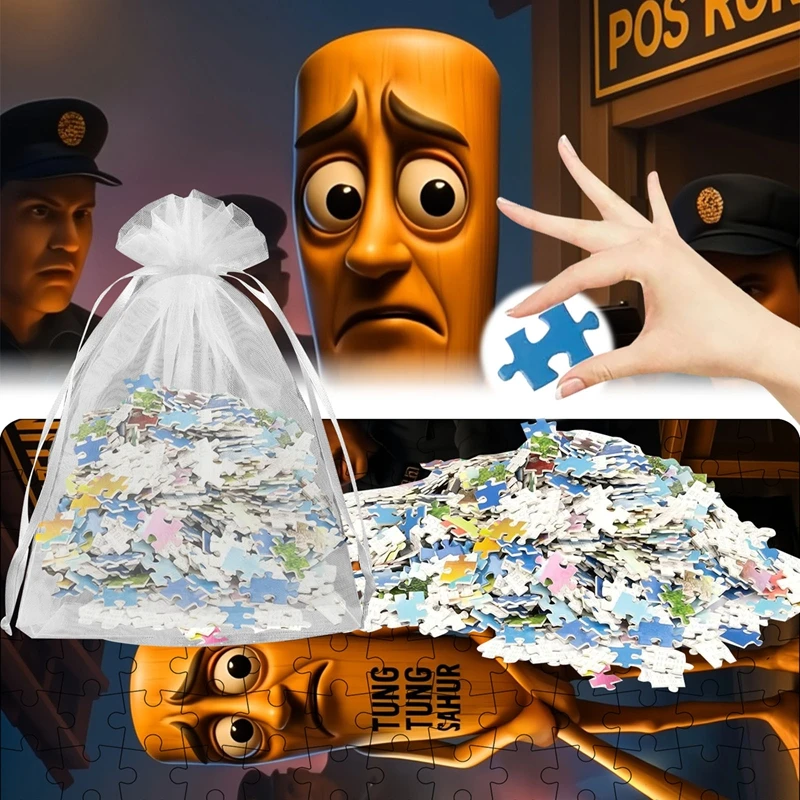 لغز TungTungTung Sahur الإيطالية Brainrot بانوراما Tralalero Tralala لغز الكبار تخفيف التوتر ألعاب لعبة حفلة الدعائم هدية