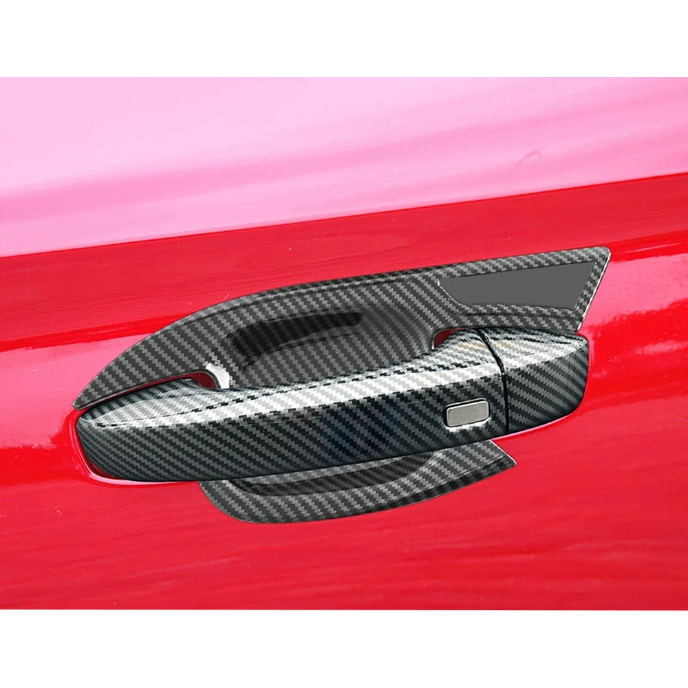 

For MG ZS 2023 2024 Carbon Fiber Car Door Handle Door Bowl Protector Cover Trim Accessories Auto Exterior Styling Stickers