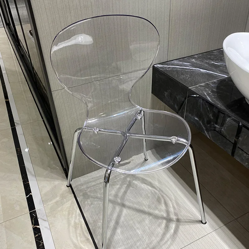 สํานักงานเก้าอี้บาร์กันน้ําหรูหราโต๊ะกลับระเบียง Minimalist โปร่งใสแผนกต้อนรับเก้าอี้บาร์ออกแบบ Chaise De Bar ตกแต่ง