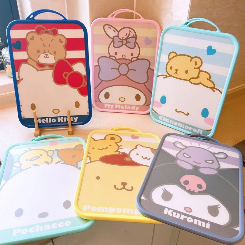 Kawaii Sanrio Chopping Board Cartoon Kuromi My Melody Cinnamoroll Household Anti-Mold Plastic Cutting Board Toys Girls Gifts