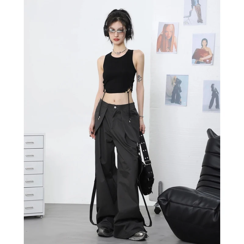 New Aesthetic Letter Tank top Y2K Crop Tops T-shirt Short Women Top Vest Tees Harajuku Streetwear Suspenders Women Clothes 2024