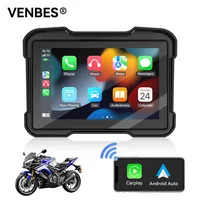 VENBES 5"" Motocicleta GPS Navegación Inalámbrica Android Auto Carplay USB Tipo-C Bluetooth
